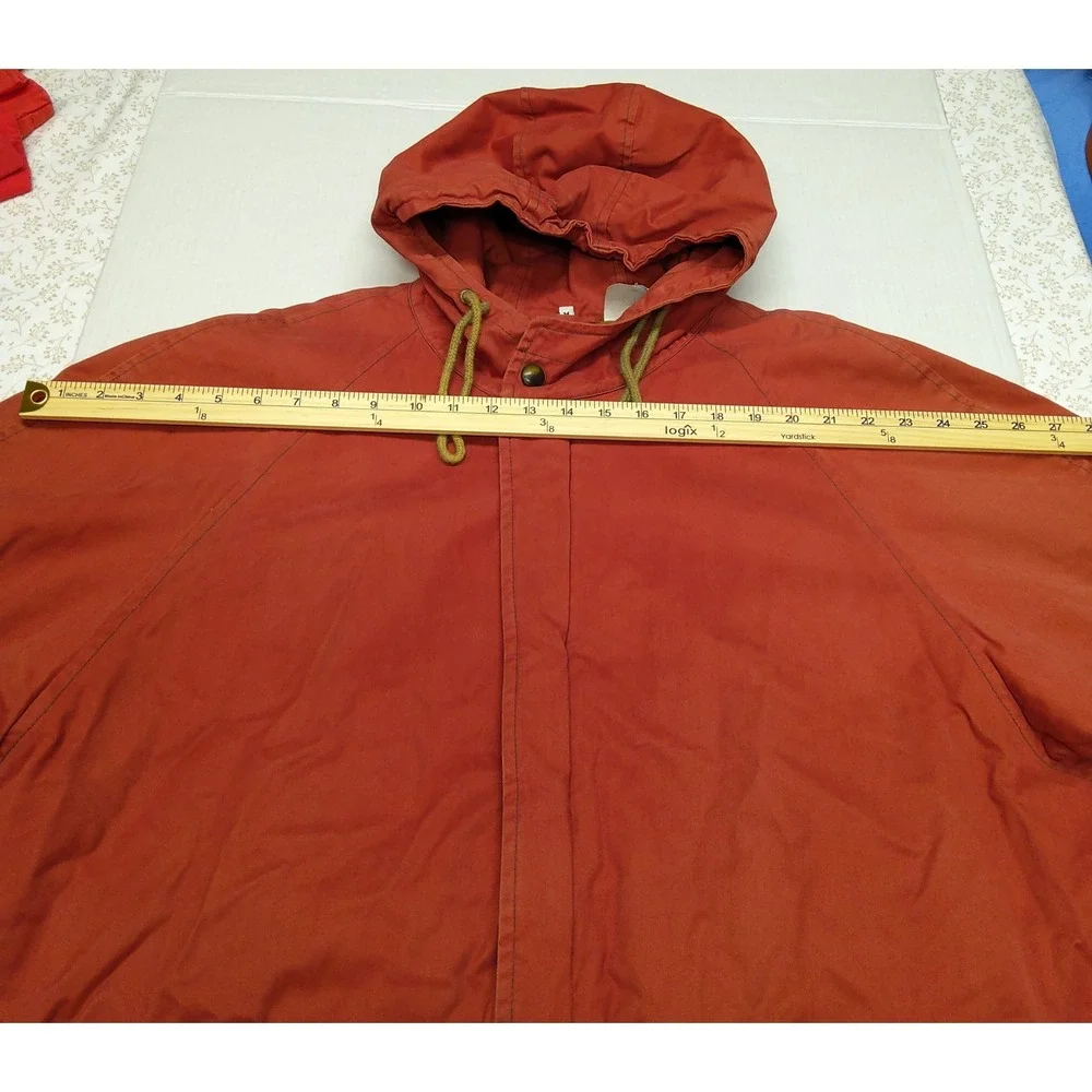 Vintage Unisex Med. Tom Tailor Duck Canvas Parka Jacket W/Hood Red/Orange Color - Picture 15 of 16